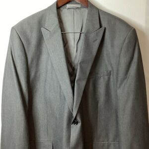 Joseph Abboud Gray Pinstriped Men's Fully Lined Suit Blazer‎ Sports Jacket 46R